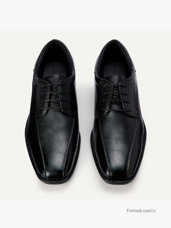 Men\'s Twin Seam Derby Dress Shoes Square Toe Faux Leather Lace-Up main image 6